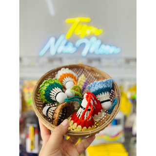 Móc khoá cầu lông bằng len
