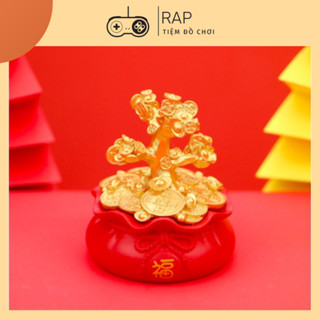 Mô hình cây tài lộc mini cao 6cm dùng làm quà tặng trang trí bàn học, bàn làm việc, tủ sách, tiểu cảnh mini - Ráp