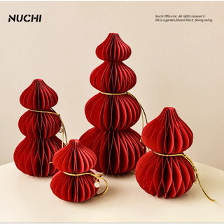Set 4 quả bầu trang trí Origami, bộ 4 quả bầu trang trí, đồ trang trí, trang trí tết, trang trí tết 2024, decor Tết