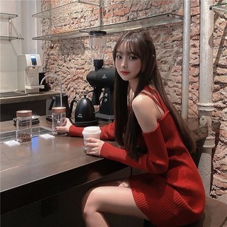 đầm body tay dài màu đỏ K25