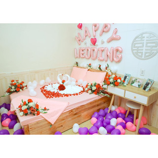 Bộ 04 KHĂN TẮM gấp THIÊN NGA TRANG TRÍ PHÒNG CƯỚI (Siêu rẻ)
