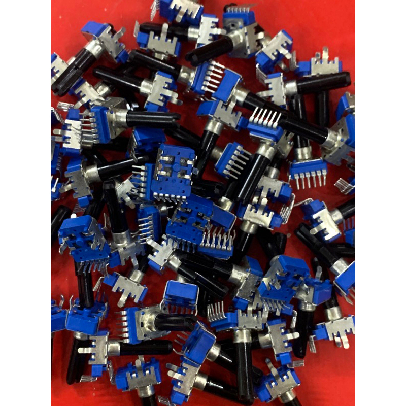 Set 5 cái chiết áp 50K - 6 chân vuông xanh cán vát dài 20mm