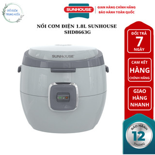 Nồi cơm điện 1.8l sunhouse shd8663g - bảo hành chính hãng 12 tháng