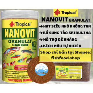 Thức ăn cá cảnh Tropical Nanovit Granulat - Cám cá hạt siêu nhỏ chứa tảo cho cá thuỷ sinh, cá bơi đàn, tép cảnh
