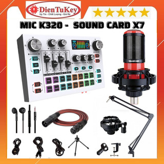 Bộ Sound Card X7, Micro TAKSTAR PC K320 kèm tai nghe chuyên Hỗ Trợ nguồn 48v Hát Autotune , Livestream , Thu Âm