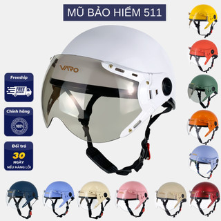 Mũ bảo hiểm nửa đầu có kính càng VARO A33K - Lồng ép nhiệt - Kính UV