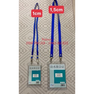 Dây đeo thẻ lụa 2 móc sắt bản rộng 1,5cm- dây đeo thẻ nhân viên 2 đầu móc - in nhiệt và sản xuất thẻ