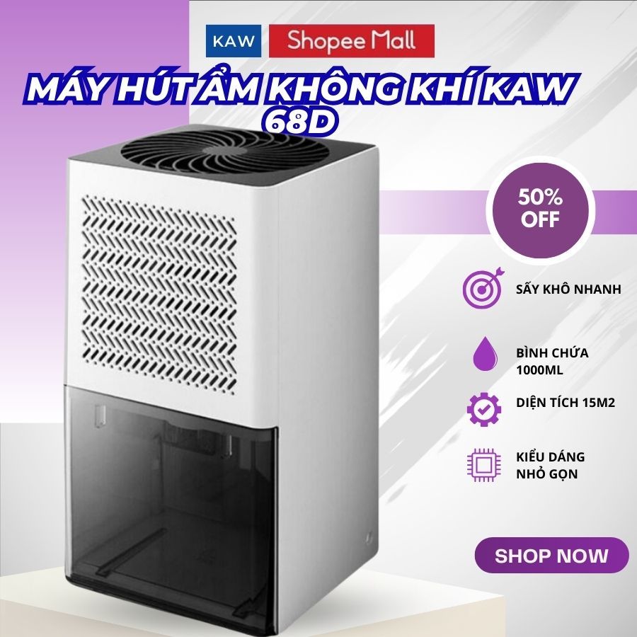 Máy hút ẩm KAW 68D HÚT ẨM KHÔ PHÒNG - CHỐNG NỒM - CHỐNG ẨM MỐC Máy Lọc khí Ẩm Thông Minh