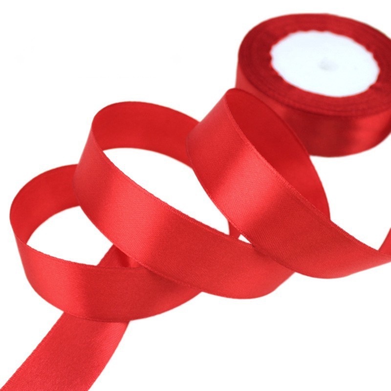 Cuộn dây ruy băng đỏ 2cm 22m dùng đóng gói quà tặng trang trí tiệc cưới/lễ hội