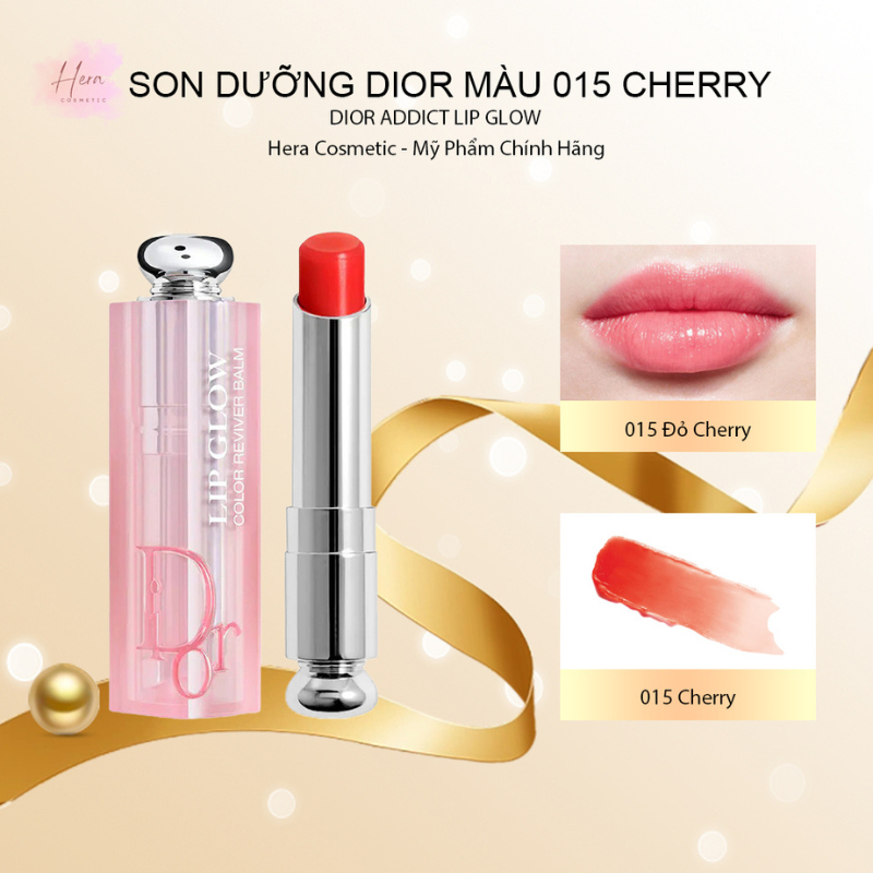 Son Dưỡng Dior Addict Lip Glow 015 Cherry Màu Đỏ Cherry dưỡng môi mềm mịn