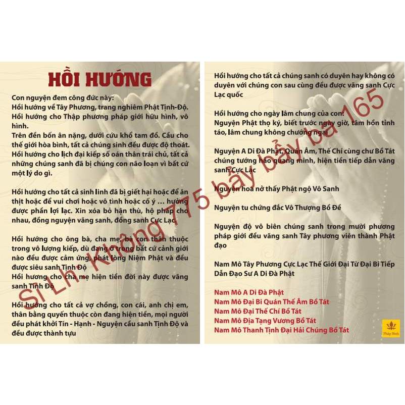 Tờ Hồi Hướng Khi Chép Kinh