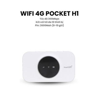 Cục Phát Wifi Bỏ Túi Từ Sim 4G Tốc Độ Cao Mã H1 Tốc Độ Tới 300mbps Pin 3600mAh Sử Dụng Liên Tục Từ 8 Đến 10 Tiếng
