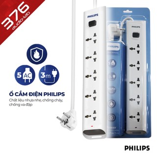  Ổ Cắm Điện 3m PHILIPS (2500W) - 5 LỖ CẮM