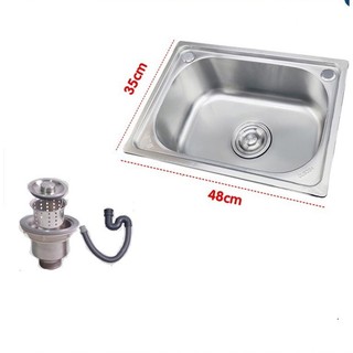 Bộ chậu rửa chén,bát đơn inox 201 Heinler kèm bộ xả chậu