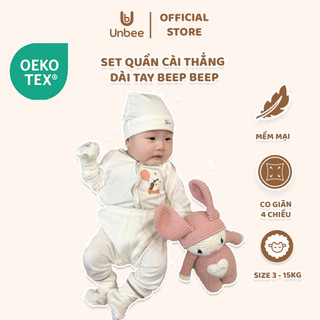 Quần Áo Sơ Sinh Dài Tay Unnbee Cài Thẳng Cho Bé Từ 3- 9 Tháng Hoạ Tiết Gấu Lái Xe
