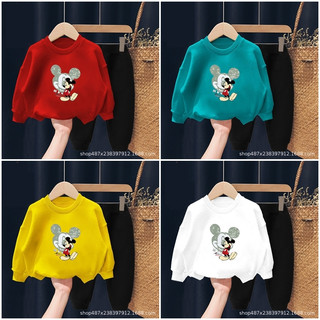 Bộ thu đông hình mickey chất da cá dày dặn cho bé