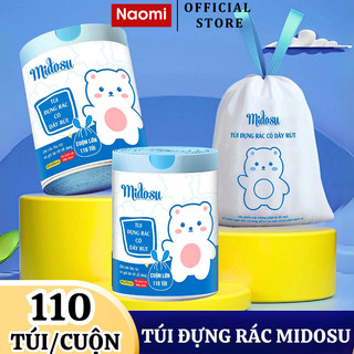 Túi Rác Có Dây Rút Midosu Naomi Cao Cấp Loại Siêu Dai Tự Phân Hủy Chắc Chắn Cuộn 110 Túi Đựng Rác