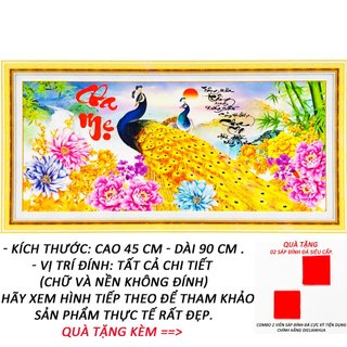 Tranh đính đá đẹp - cha mẹ hạnh phúc bình yên 20 - tranh minh hiền