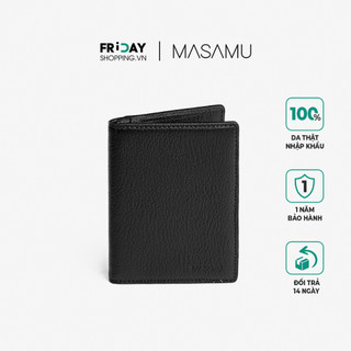 Ví da bò đựng card Masamu màu đen