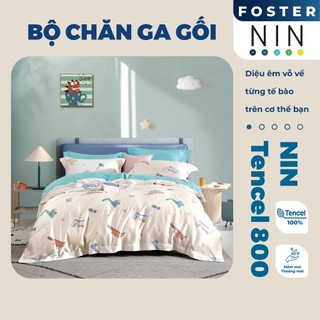 Bộ DRAP, áo gối kèm mền chần NIN HOUSE Tencel 800 màu Foster (Đủ kích thước)