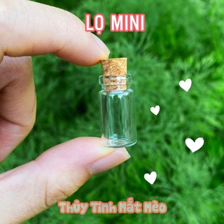 Lọ thủy tinh nhỏ nút bần siêu siêu mini cute- Chai thủy tinh nhỏ nắp gỗ trang trí đẹp - 1ml 2ml