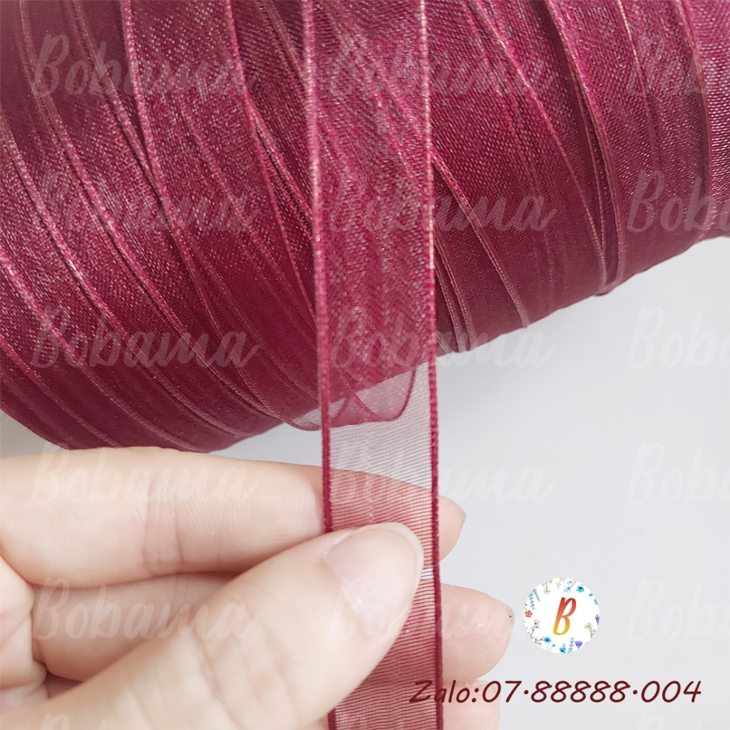 5 mét ruy băng voan viền kẽm 15mm dùng trang trí