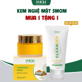 Kem nghệ SMOM 50g giúp sáng da  + TẶNG sữa rửa mặt 40ml - mờ thâm nám từ thiên nhiên an toàn lành tính cho cả mẹ bầu