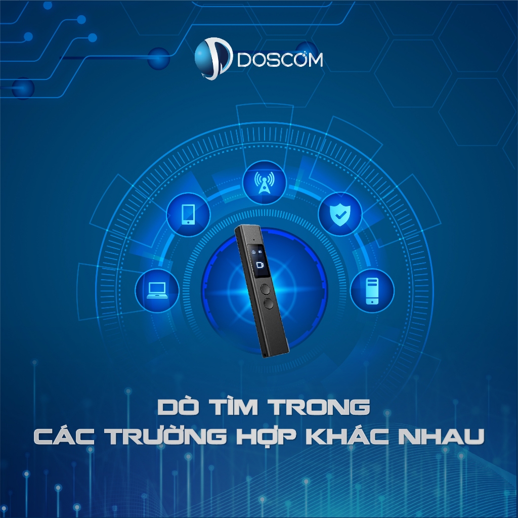 Doscom D2 - Thiết Bị Dò Tìm Máy Ghi Âm, Máy Định Vị GPS, Camera Mini - Độ Nhạy Cao, Tích Hợp Công Nghệ Dò Từ Trường