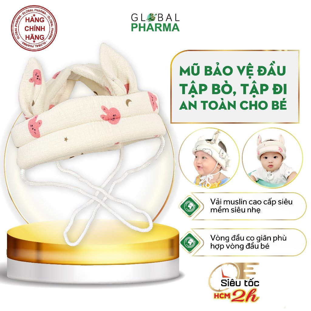 Mũ nón bảo hiểm tập bò, tập đi cho bé 5-36 tháng - bảo vệ đầu an toàn