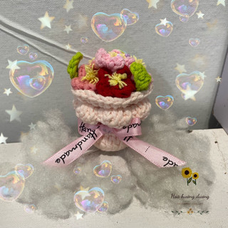 Móc khóa cầu lông len handmade dễ thương