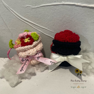 Móc khóa cầu lông len handmade dễ thương