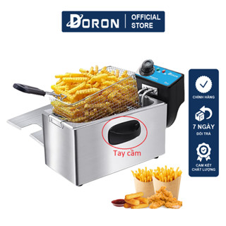 Bếp chiên 4l, bếp chiên nhúng 4 lít DORON 2000W gia nhiệt kép, điều chỉnh 50 - 200 độ