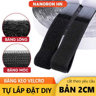 Cuộn băng gai dính, sữa chữa quần áo, giày dép, túi xách NANORON Khóa nhám 2 mặt dán xé có keo sẵn dán lưới siêu chắc