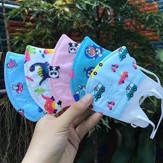 (túi 10 cái size 0-2 tuổi) khẩu trang 5d kid lụa cao cấp