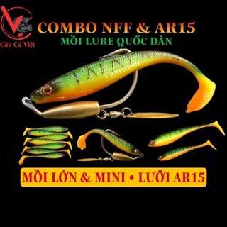 Combo MỒI MỀM NFF VÀ LƯỠI AR15 CÂU CÁ LÓC. MỒI CÂU LURE CÁ LÓC, CHẼM, NHEO, CHIM, CAUCAVIET