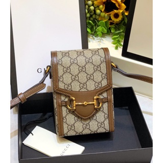 Túi đeo chéo Hoạ Tiết Gucci mini da PU xịn full box , Túi đeo vai mini nam nữ vân GC dạng hộp điện thoại đứng TH Store