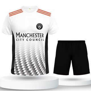 Bộ quần áo đá bóng, đồ đá banh MC Trắng, thun lạnh thể thao, Long Thanh Sport