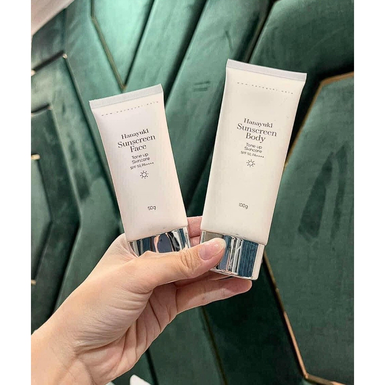 Viên Kẹo Mầm ZuYu Tăng Vòng 1Kem Chống Nắng Nâng Tông Cho Mặt Hanayuki Sunscreen Face 50gr