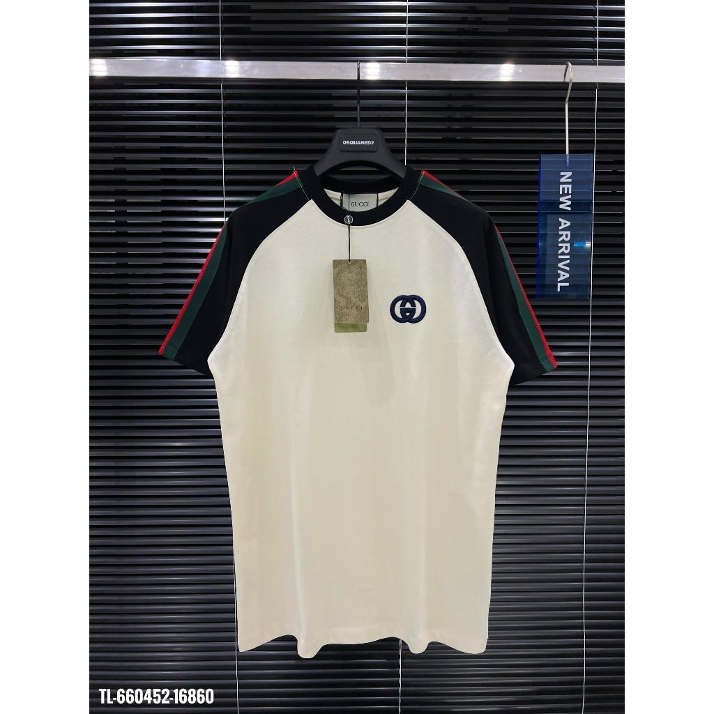 Áo thun Gucci thêu sọc vai thiết kế hot trend Nam nữ New 2024 hottrend