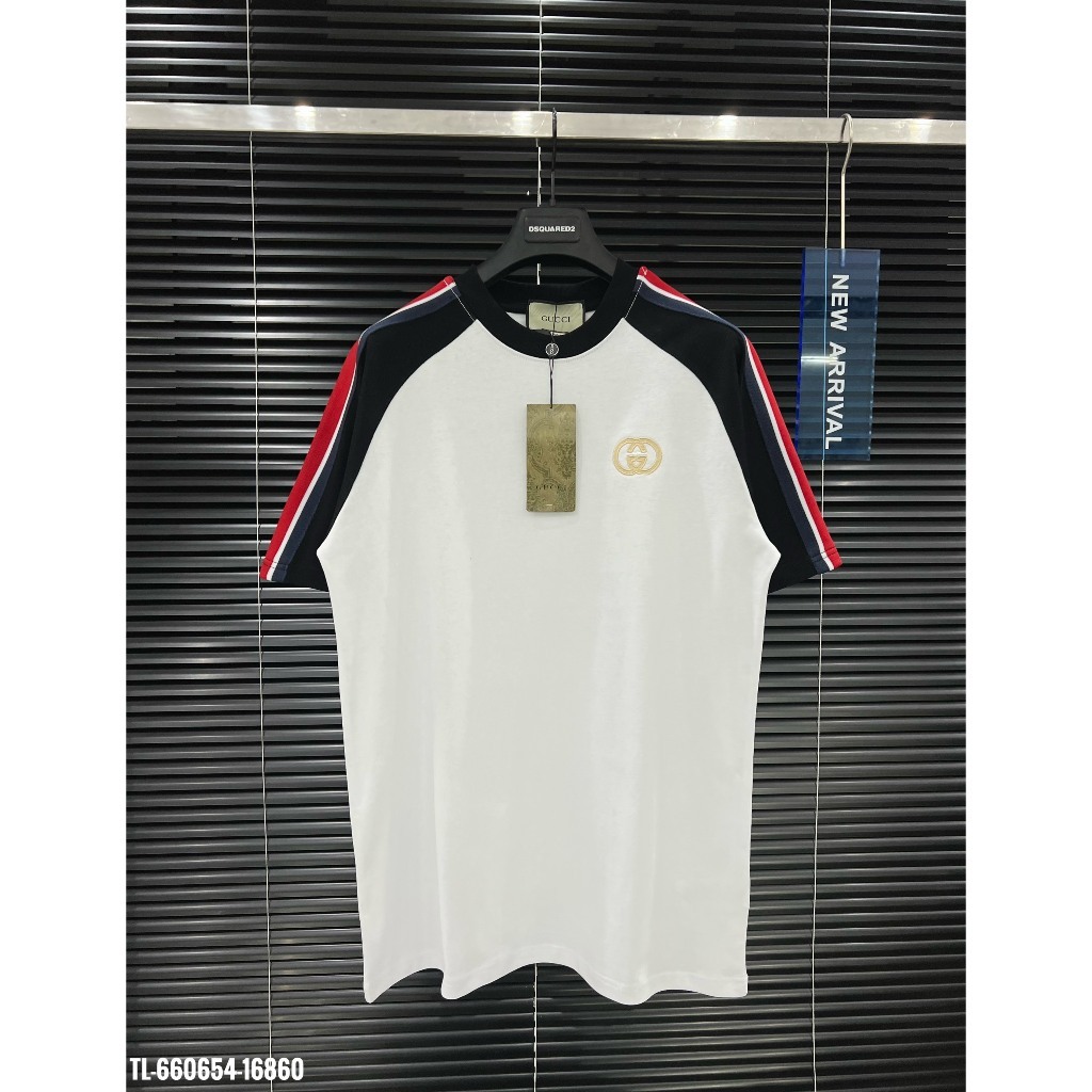 Áo thun Gucci thêu sọc vai thiết kế hot trend Nam nữ New 2024 hottrend