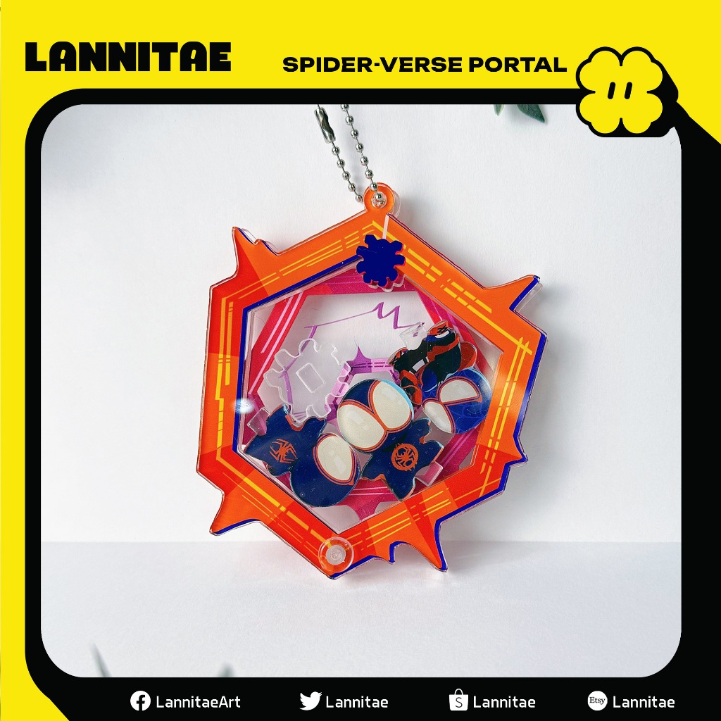 Móc khóa lắc - Keychain shaker - Cổng dịch chuyển Spider
