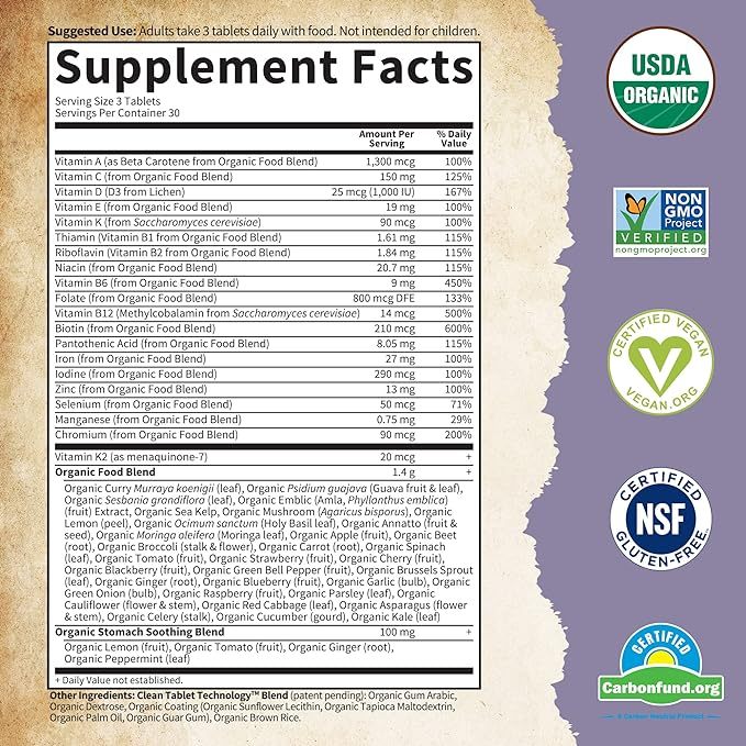 Viên Vitamin Hữu Cơ Tổng Hợp Dành Cho Mẹ Bầu & Cho Con Bú Garden of Life Prenatal Multi Vitamin 90v