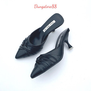 Sục nữ guốc nữ cao gót Dép Cao Gót DUNGSTORE88 Mũi Nhọn 5cm Nơ Xoắn gót 7cm Sang Chảnh Cá Tính