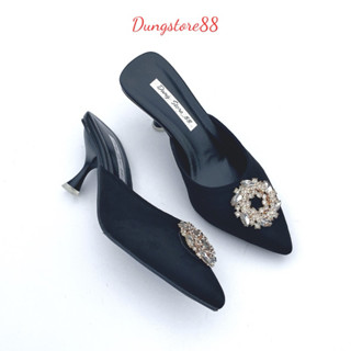  Sục nữ sục cao gót nữ Giày cao gót DUNGSTORE88 nỉ nhung gót nhọn mũi nhọn - 5P 