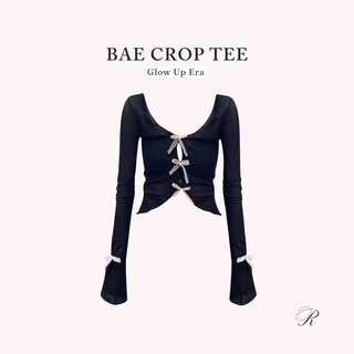 𝐑𝐀𝐍𝐃𝐎𝐌𝐁𝐄𝐈𝐁𝐄𝐈 ÁO BAE CROP DÀI TAY PHONG CÁCH COQUETTE BST GLOW UP ERA
