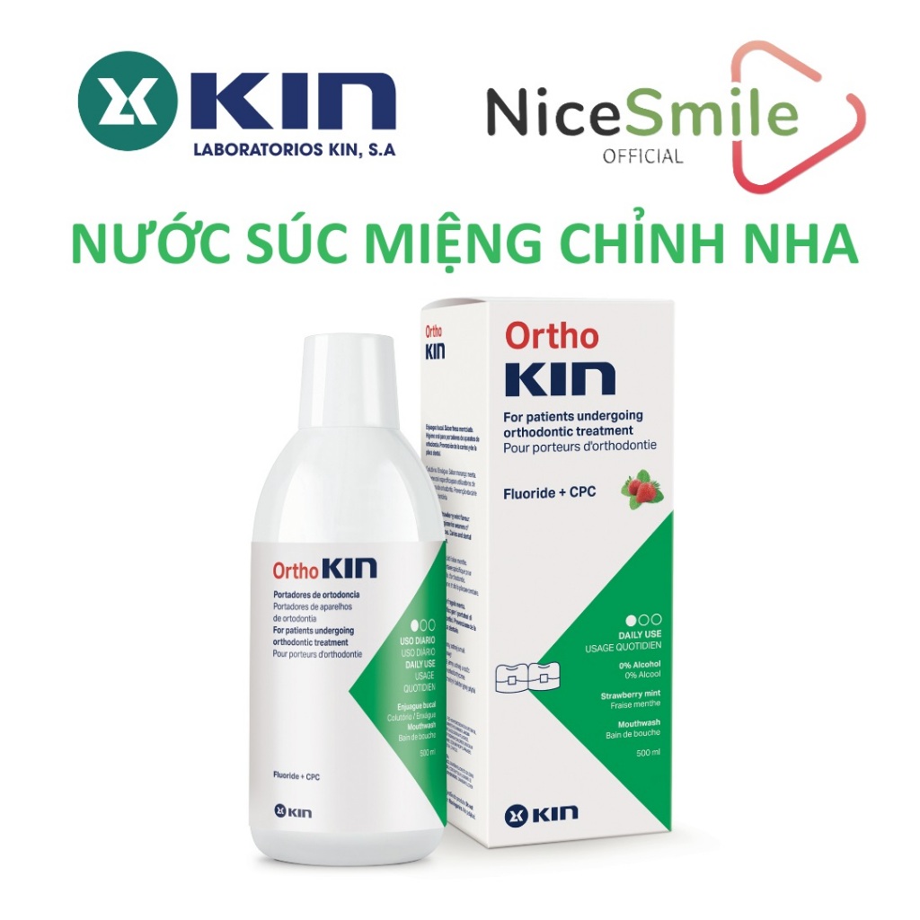 Nước Súc Miệng Chỉnh Nha OrthoKin, Nước Súc Miệng Răng Niềng - OrthoKin Chính Hãng KIN Tây Ban Nha -