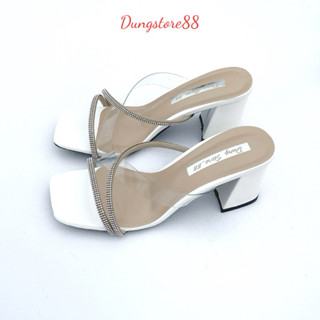  Giày Cao Gót ,Guốc Cao Gót DUNGSTORE88  Dây Đá Sáng Cao Cấp Cực Sang Chảnh Cao 7 Phân Gót Bọc Ra Bóng 