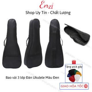Bao đàn ukulele loại dày 3 lớp bền đẹp chống thấm nước và bao 1 lớp chất lượng cho đàn 21 23 26 inch Enzi