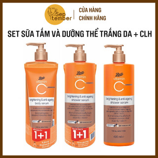 Set Sữa tắm & Serum Boots Vitamin C dưỡng trắng sáng da, sữa tắm trắng da - september249.vn