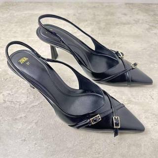 Giày zara zr siêu sang đế và quai trong suốt đính hột sang trọng zara shoes giày nữ giày cao gót eye singapore